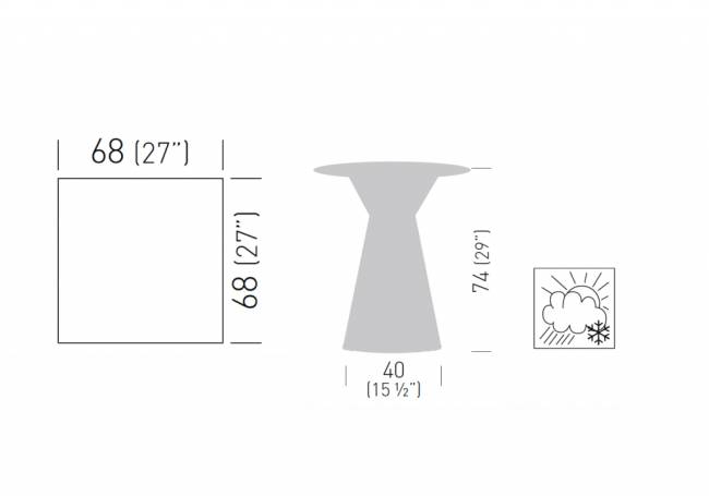 Стол ламинированный Roller Table 680х680х740 мм
