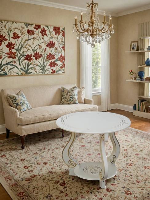 Стол журнальный Грация (М) слоновая кость/золото Стол журнальный Грация (М) слоновая кость/золото