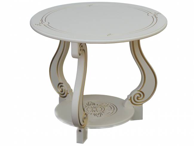 Стол журнальный Грация (М) слоновая кость/золото Стол журнальный Грация (М) слоновая кость/золото