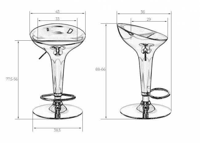 Стул барный DOBRIN BOMBA, красный