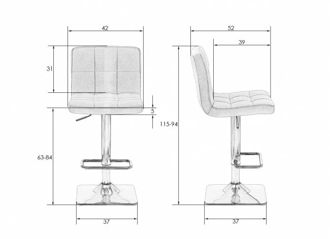 Стул барный DOBRIN DOMINIC, темно-синий велюр (MJ9-118)