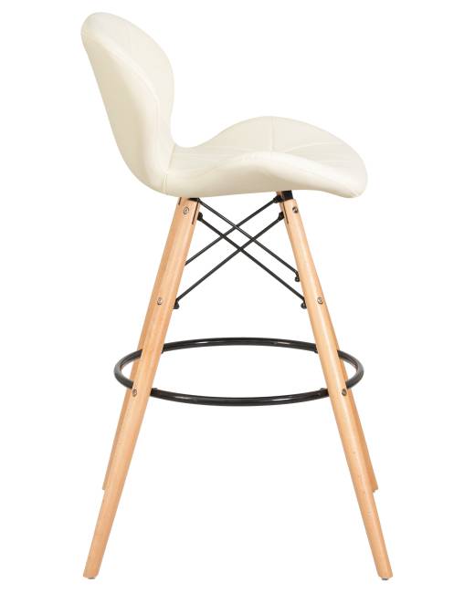 Стул барный DOBRIN BUTTERFLY BAR, ножки светлый бук, цвет кремовый