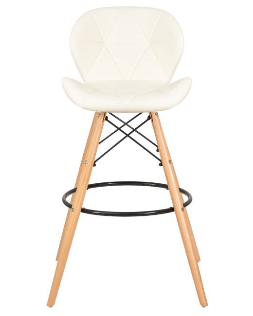 Стул барный DOBRIN BUTTERFLY BAR, ножки светлый бук, цвет кремовый