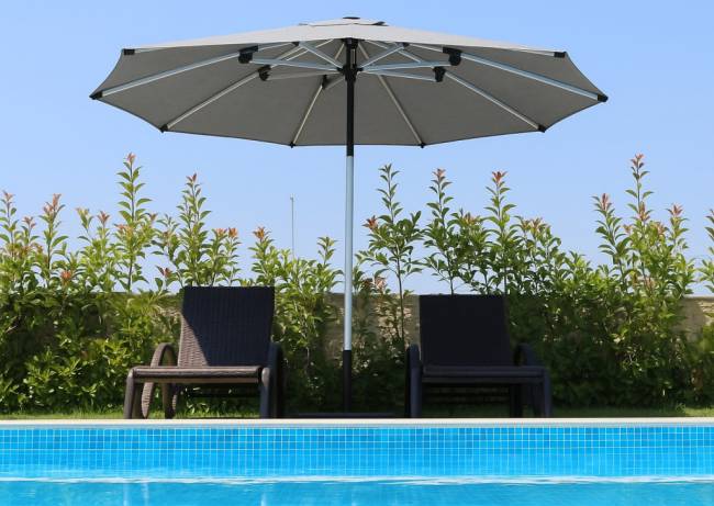 Зонт профессиональный Avocado Clips серебристый, светло-серый Ø2500 мм Зонт профессиональный Avocado Clips серебристый, светло-серый Ø2500 мм