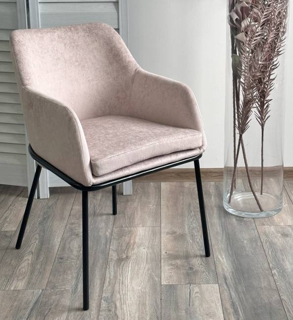 Стул АЛИСТЕР, цвет RAIN 2 какао велюр / черный каркас М-City