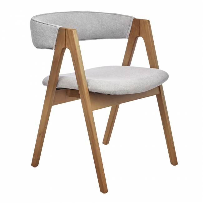 Стул Alan серый букле с ножками цвета орех Стул Alan серый букле с ножками цвета орех