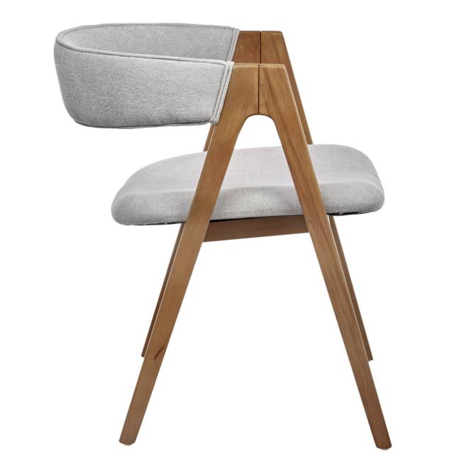 Стул Alan серый букле с ножками цвета орех Стул Alan серый букле с ножками цвета орех