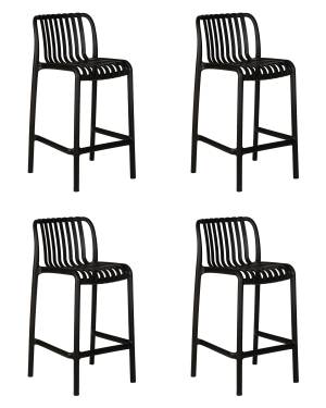 Набор 4 шт Стул полубарный DOBRIN CHLOE, черный