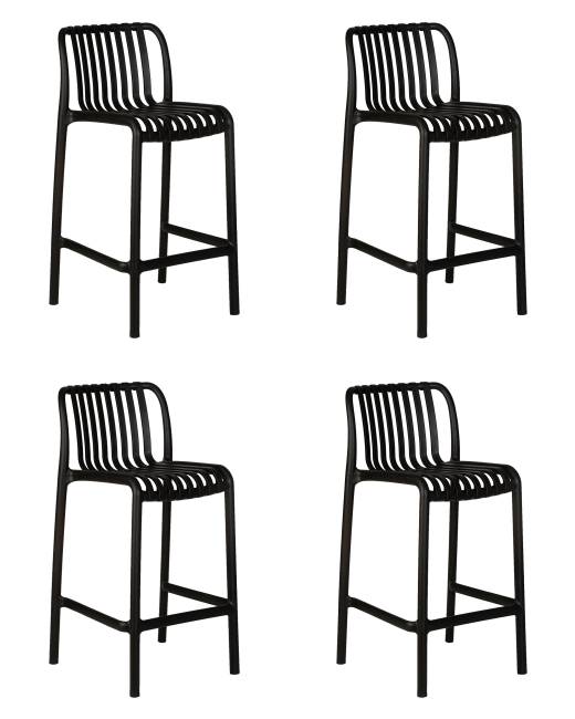 Набор 4 шт Стул полубарный DOBRIN CHLOE, черный