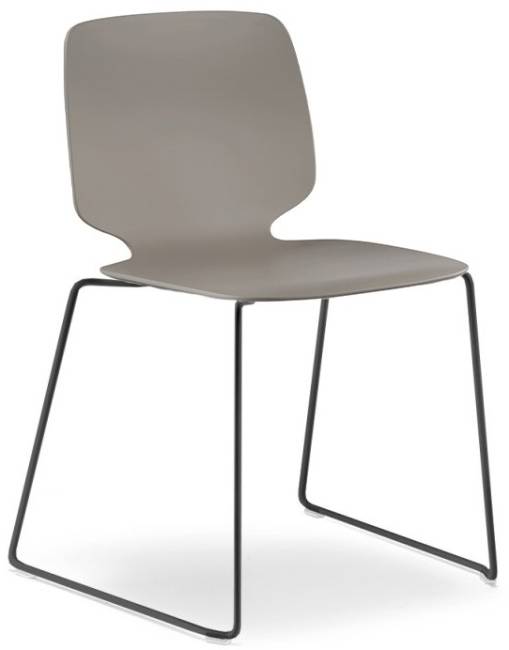 Стул пластиковый на полозьях Babila серый 540х500х800 мм