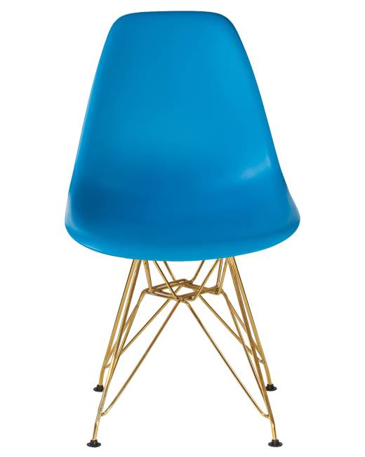 Набор 4 шт Стул обеденный DOBRIN DSR, ножки золотые, цвет голубой (BE-02)