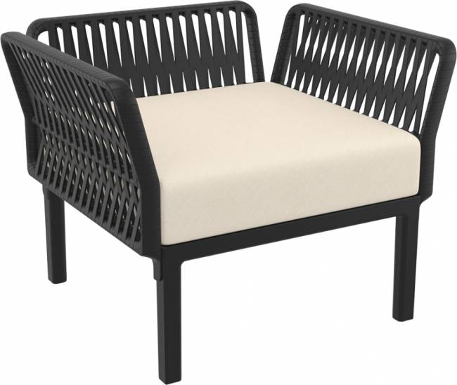 Комплект пластиковой мебели Portofino Lounge черный, бежевый Комплект пластиковой мебели Portofino Lounge черный, бежевый