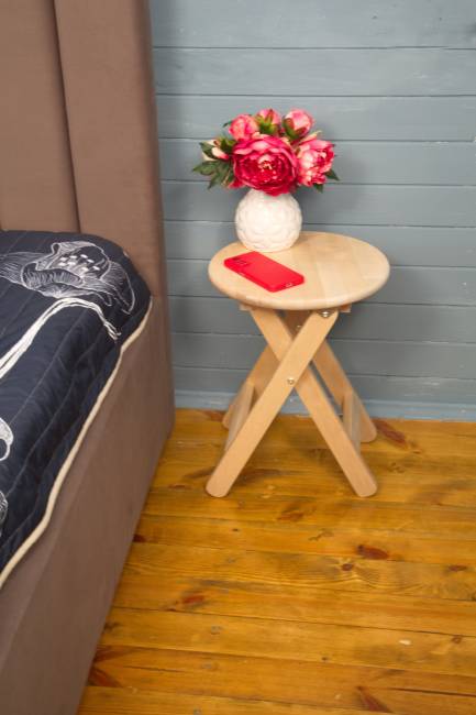 Складной табурет, кофейный стол, Тобба, натуральный без лака