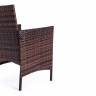 Лаундж сет (диван+2кресла+столик+подушки) (mod. 210013 А) темно-коричневый, ткань DB-18 серый пластиковый ротанг