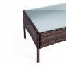 Лаундж сет (диван+2кресла+столик+подушки) (mod. 210013 А) темно-коричневый, ткань DB-18 серый пластиковый ротанг