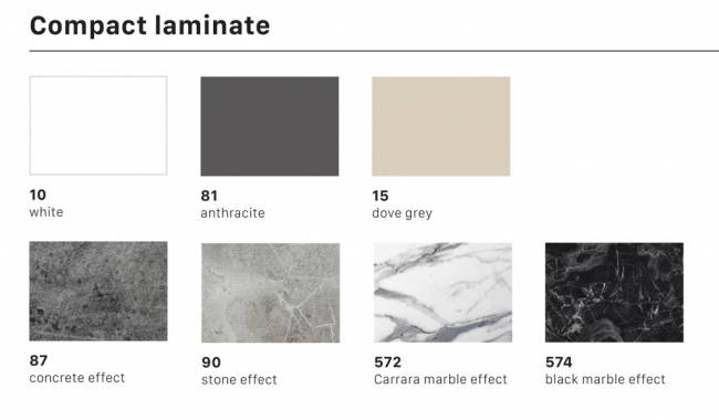 Столешница прямоугольная со скругленными углами Compact Laminate для подстолья Tripe Double цементный 1400х700х12 мм