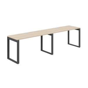 AG.172.AR.L.72.AN / Рабочая станция s-b-s 2800х600х750 / профиль О-образный: 70х20 антрацит; лючок: серебро; столешница: акация равелло