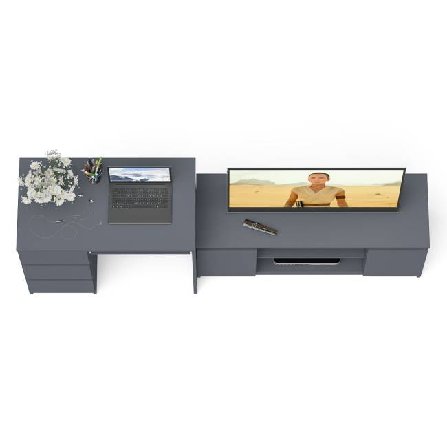 Стол компьютерный однотумбовый МС-6 левый с тумбой 1200-1 Мори цвет графит