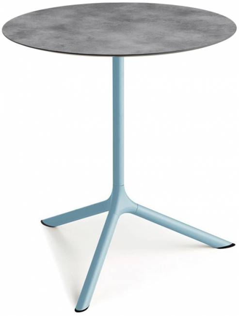 Стол ламинированный обеденный складной Tripe Maxi Folding голубой, цементный Ø800х740 мм