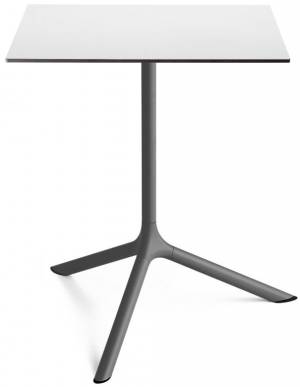 Стол ламинированный обеденный Tripe Maxi антрацит, белый 700х700х740 мм