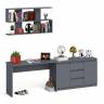 Стол письменный Мори 1200 с открытой полкой и тумбой-комодом цвет графит