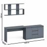 Стол письменный Мори 1200 с открытой полкой и тумбой-комодом цвет графит