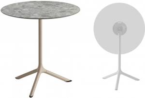 Стол ламинированный обеденный складной Tripe Folding тортора, зернистый Ø700х740 мм