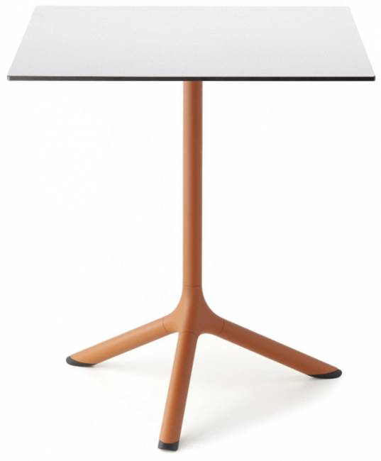 Стол ламинированный обеденный складной Tripe Folding терракотовый, белый 600х600х740 мм