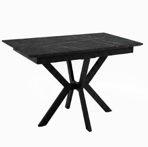 Стол DikLine DI100 Камень Пьетра Гриджиа чёрный/опоры черные (2уп.)