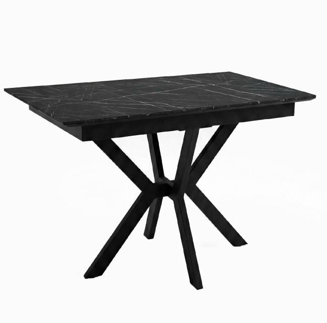 Стол DikLine DI100 Камень Пьетра Гриджиа чёрный/опоры черные (2уп.)