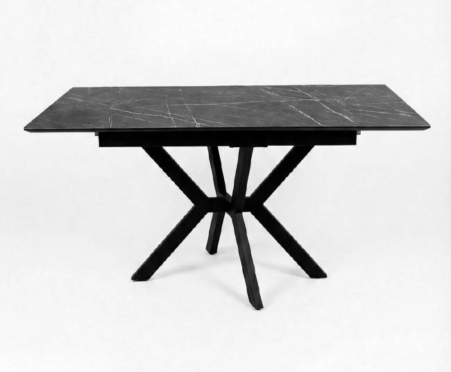 Стол DikLine DI100 Камень Пьетра Гриджиа чёрный/опоры черные (2уп.)