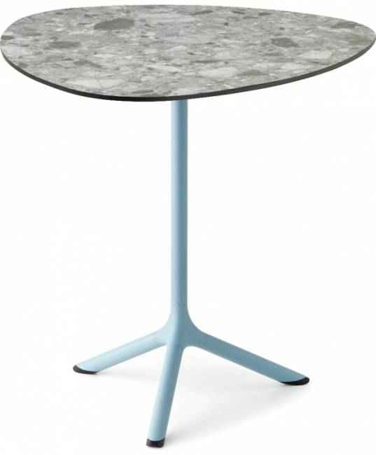 Стол ламинированный обеденный складной Tripe Folding голубой, зернистый 640х640х740 мм