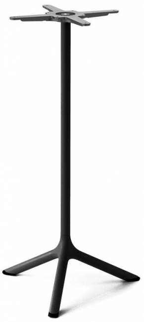 Стол ламинированный барный Tripe черный, черный мрамор Сахара Ø600х1100 мм