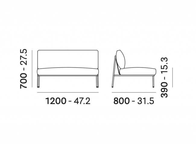 Диван с левым подлокотником Nolita Sofa 2480х800х700 мм
