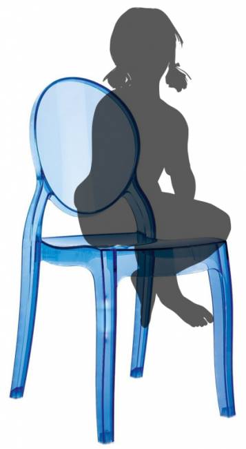 Стул прозрачный детский Baby Elizabeth голубой 300х340х630 мм