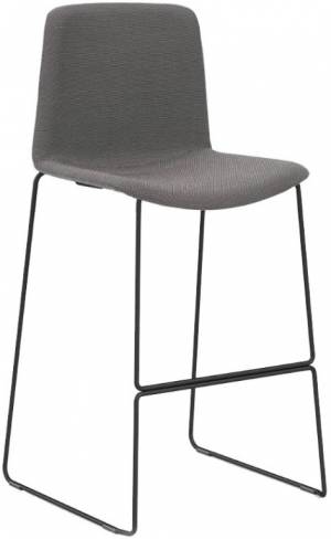 Стул с обивкой барный Tweet Soft черный, темно-серый 570х545х1105 мм
