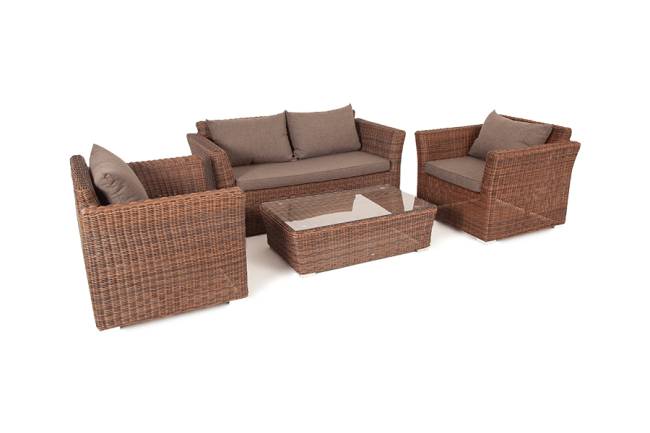 "Капучино Сингл" лаунж-зона из искусственного ротанга, цвет коричневый