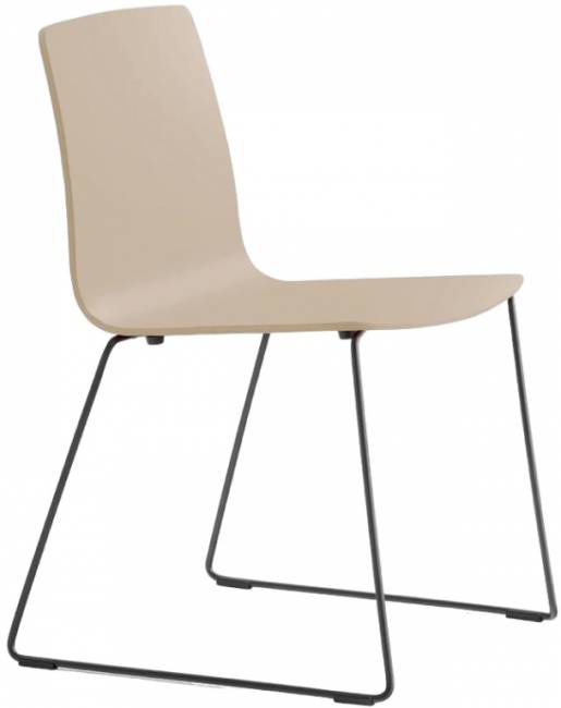 Стул пластиковый на полозьях Inga черный, песочный 540х540х800 мм