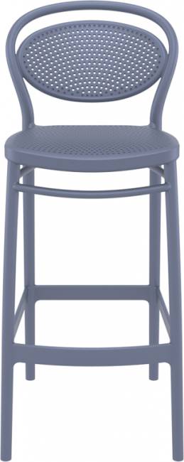 Стул пластиковый барный Marcel Bar 75 темно-серый 450х520х1060 мм Стул пластиковый барный Marcel Bar 75 темно-серый 450х520х1060 мм