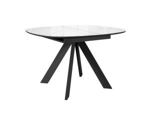 Стол DikLine BK100 Керамика Carrara Gloss (мрамор глянец белый)/подстолье черное/опоры черные Стол DikLine BK100 Керамика Carrara Gloss (мрамор глянец белый)/подстолье черное/опоры черные
