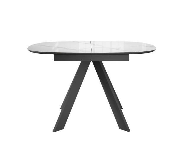 Стол DikLine BK100 Керамика Carrara Gloss (мрамор глянец белый)/подстолье черное/опоры черные