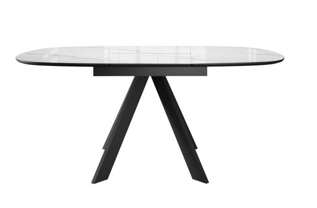 Стол DikLine BK100 Керамика Carrara Gloss (мрамор глянец белый)/подстолье черное/опоры черные