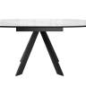 Стол DikLine BK100 Керамика Carrara Gloss (мрамор глянец белый)/подстолье черное/опоры черные