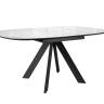 Стол DikLine BK100 Керамика Carrara Gloss (мрамор глянец белый)/подстолье черное/опоры черные