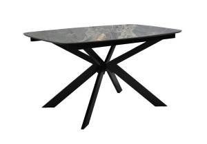 Стол DikLine BK140 керамика Nebula Gold (мрамор глянец серый), подстолье черное, опоры черные Стол DikLine BK140 керамика Nebula Gold (мрамор глянец серый), подстолье черное, опоры черные