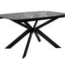 Стол DikLine BK140 керамика Nebula Gold (мрамор глянец серый), подстолье черное, опоры черные