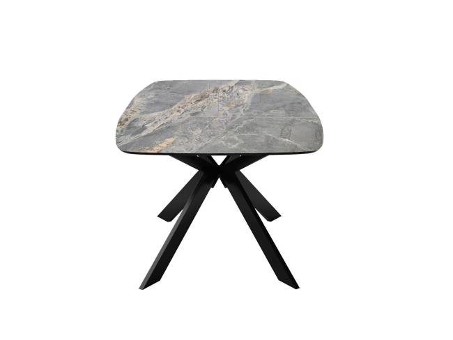 Стол DikLine BK140 керамика Nebula Gold (мрамор глянец серый), подстолье черное, опоры черные