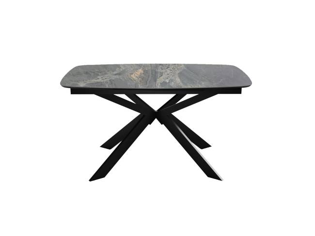 Стол DikLine BK140 керамика Nebula Gold (мрамор глянец серый), подстолье черное, опоры черные