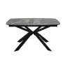 Стол DikLine BK140 керамика Nebula Gold (мрамор глянец серый), подстолье черное, опоры черные