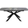 Стол DikLine BK140 керамика Nebula Gold (мрамор глянец серый), подстолье черное, опоры черные